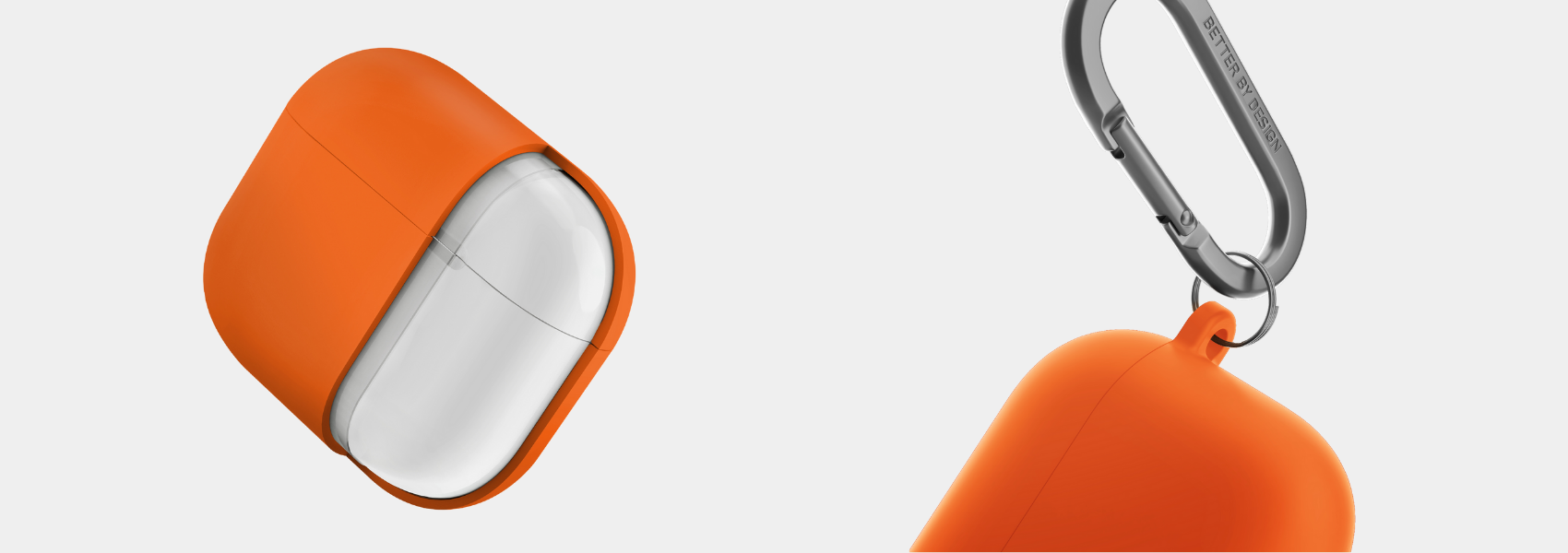 UNIQ dėklas Nexo AirPods 4 + Ear Hooks silikoninis, volt oranžinės spalvos aprašymas - Prekės nuotrauka