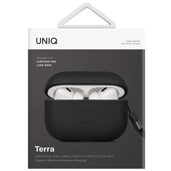 UNIQ dėklas Terra AirPods Pro 2 gen.Genuine Leather (2022/2023) juodos spalvos aprašymas - Prekės nuotrauka UNIQ dėklas Terra AirPods Pro 2 gen.Genuine Leather (2022/2023) juodos spalvos aprašymas - Prekės nuotrauka