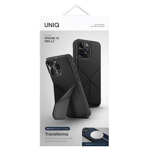 UNIQ dėklas Transforma Apple iPhone 15 Pro Max 6.7″ Magclick Charging ebony juodos spalvos aprašymas - Prekės nuotrauka UNIQ dėklas Transforma Apple iPhone 15 Pro Max 6.7″ Magclick Charging ebony juodos spalvos aprašymas - Prekės nuotrauka