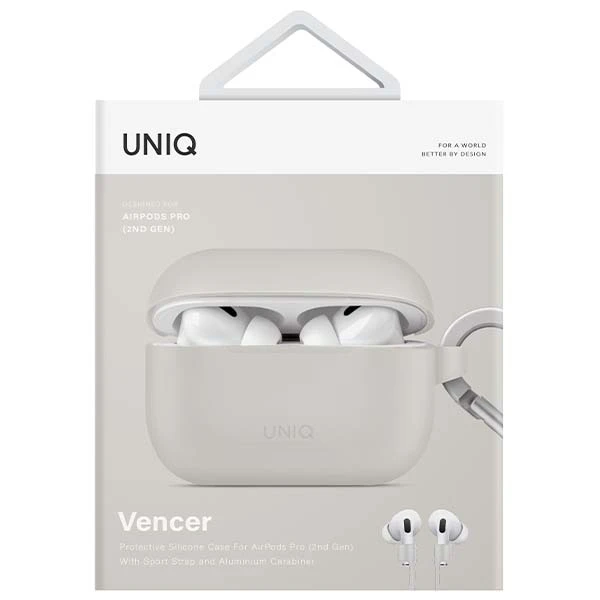UNIQ dėklas Vencer AirPods Pro 2 gen.silikoninis (2022/2023) pilkos spalvos aprašymas - Prekės nuotrauka