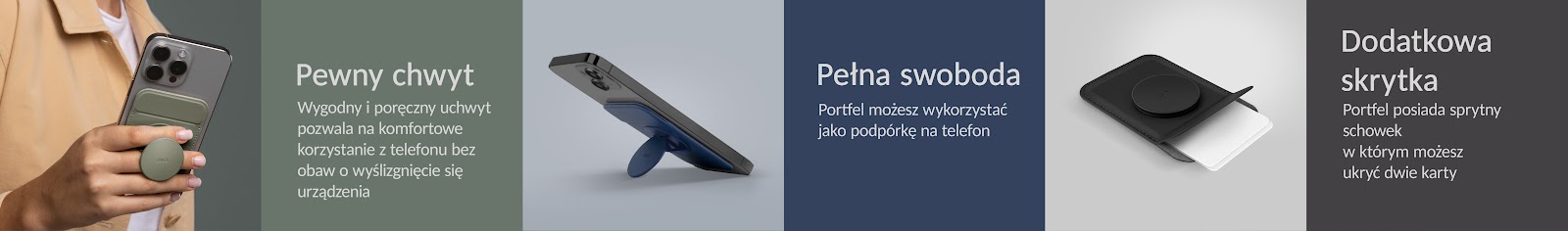 Dėklas UNIQ Flixa magnetinė kortelių piniginė su stovu, rožinė / švelniai rožinė, MagSafe aprašymas - Prekės nuotrauka
