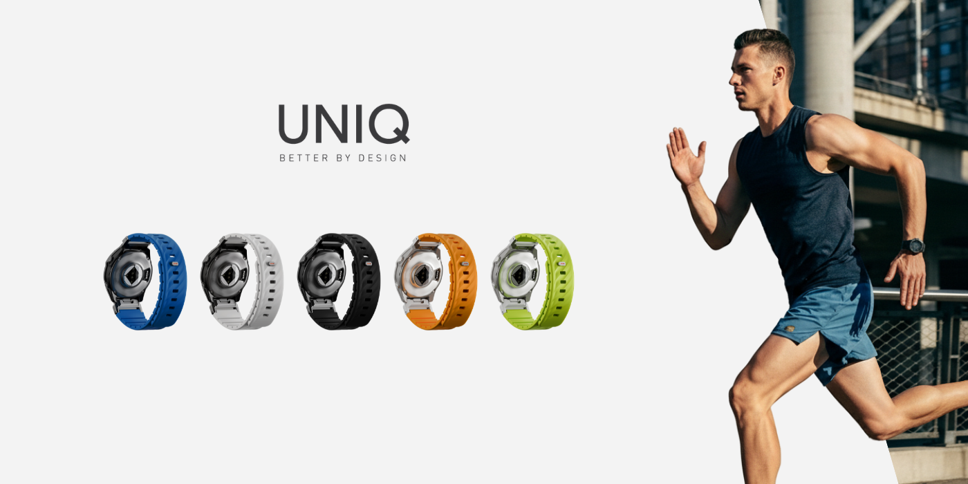 UNIQ Fluo x Smart-Fit apyrankė for Garmin 22mm juodos spalvos aprašymas - Prekės nuotrauka