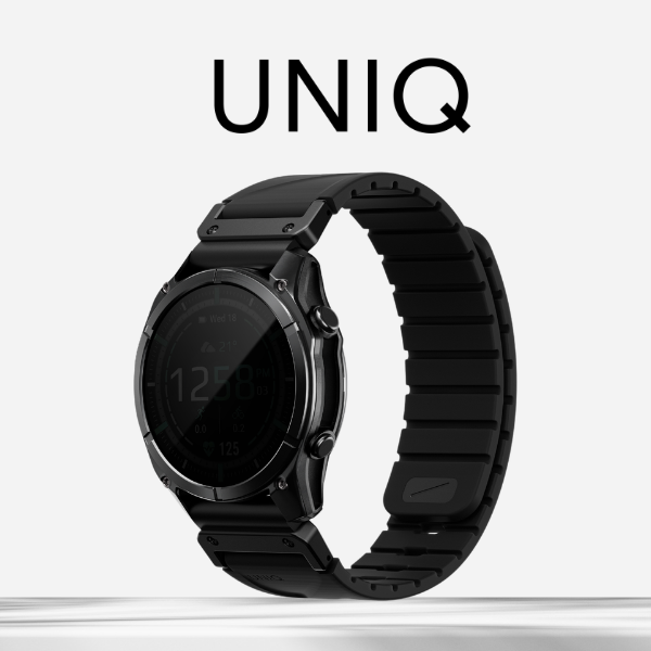 UNIQ Fluo x Smart-Fit apyrankė for Garmin 22mm juodos spalvos aprašymas - Prekės nuotrauka