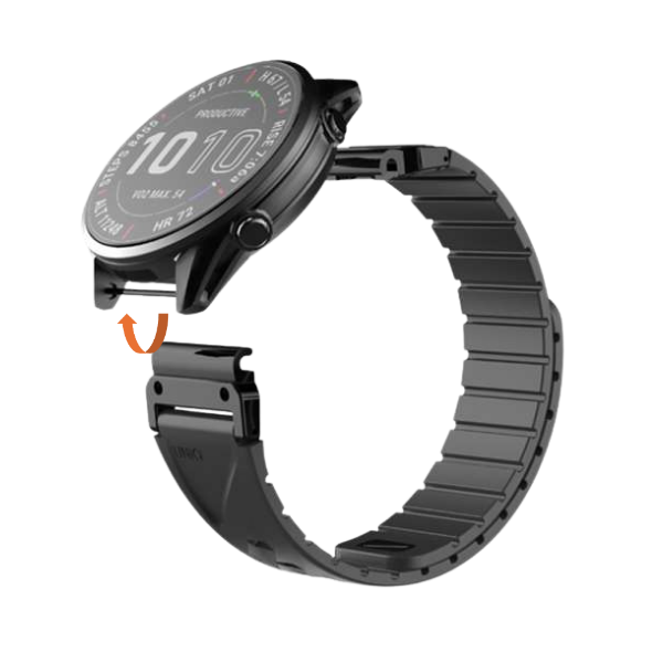 UNIQ Fluo x Smart-Fit apyrankė for Garmin 22mm juodos spalvos aprašymas - Prekės nuotrauka