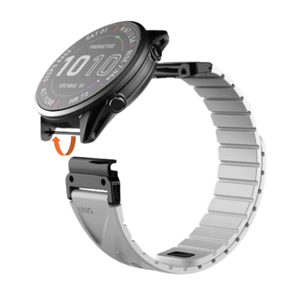 UNIQ Fluo x Smart-Fit apyrankė for Garmin 22mm pilkos spalvos aprašymas - Prekės nuotrauka