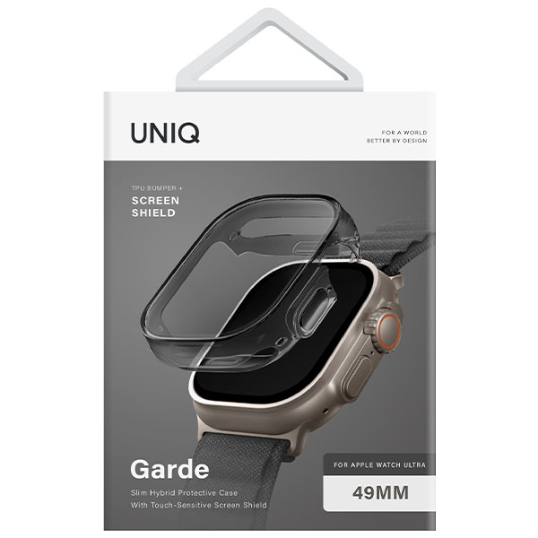 UNIQ Garde Dėklas Apple Watch Ultra /Ultra 2/ Ultra 3 49 mm. smoked pilkos spalvos aprašymas - Prekės nuotrauka UNIQ Garde Dėklas Apple Watch Ultra /Ultra 2/ Ultra 3 49 mm. smoked pilkos spalvos aprašymas - Prekės nuotrauka