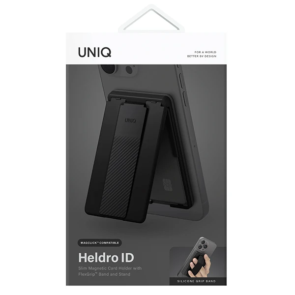 Dėklas UNIQ Heldro ID magnetinė piniginė su stoveliu juodos spalvos aprašymas - Prekės nuotrauka Dėklas UNIQ Heldro ID magnetinė piniginė su stoveliu juodos spalvos aprašymas - Prekės nuotrauka