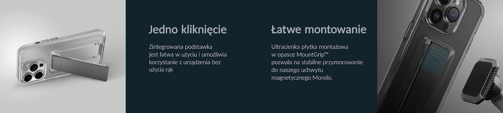 UNIQ Heldro Mount dėklas su stovu iPhone 15 Pro Max 6.7″ smoke vapor smoke aprašymas - Prekės nuotrauka