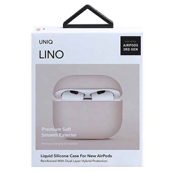 UNIQ Lino dėklas AirPods 3 gen. silikoninis, blush rožinės spalvos aprašymas - Prekės nuotrauka