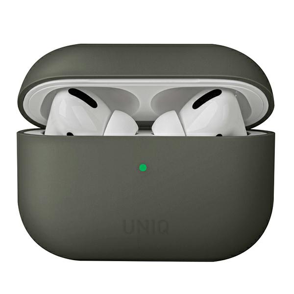 UNIQ Lino Dėklas AirPods Pro silikoninis pilkos spalvos moss aprašymas - Prekės nuotrauka