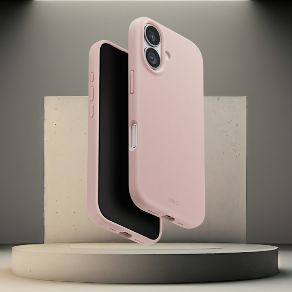 UNIQ Lino dėklas iPhone 17 Magclick Charging rožinės spalvos aprašymas - Prekės nuotrauka