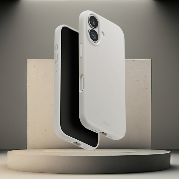 UNIQ Lino dėklas, skirtas iPhone 17 Magclick įkrovimui, šviesiai pilkas aprašymas - Prekės nuotrauka