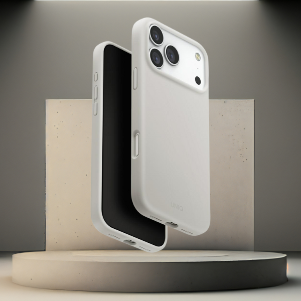 UNIQ Lino dėklas skirtas iPhone 17 Pro Max Magclick Charging šviesiai pilkas aprašymas - Prekės nuotrauka