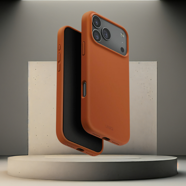 UNIQ Lino dėklas skirtas iPhone 17 Pro Max Magclick Charging oranžinės spalvos aprašymas - Prekės nuotrauka