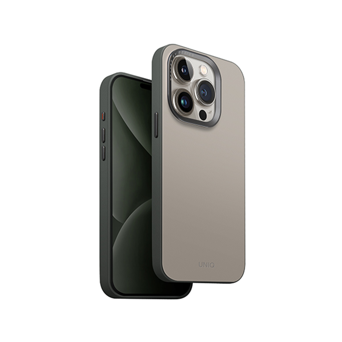 UNIQ Lyden DS iPhone 15 Pro 6.1″ Magclick įkrovimo dėklas smėlio-žalios spalvos (ivory-lichen žalias) aprašymas - Prekės nuotrauka