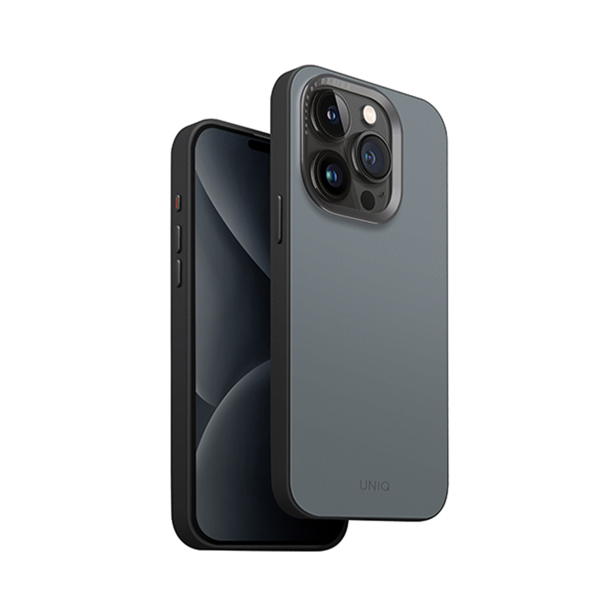UNIQ Lyden DS iPhone 15 Pro 6.1″ Magclick įkrovimo dėklas, washed mėlynas-juodos spalvos aprašymas - Prekės nuotrauka