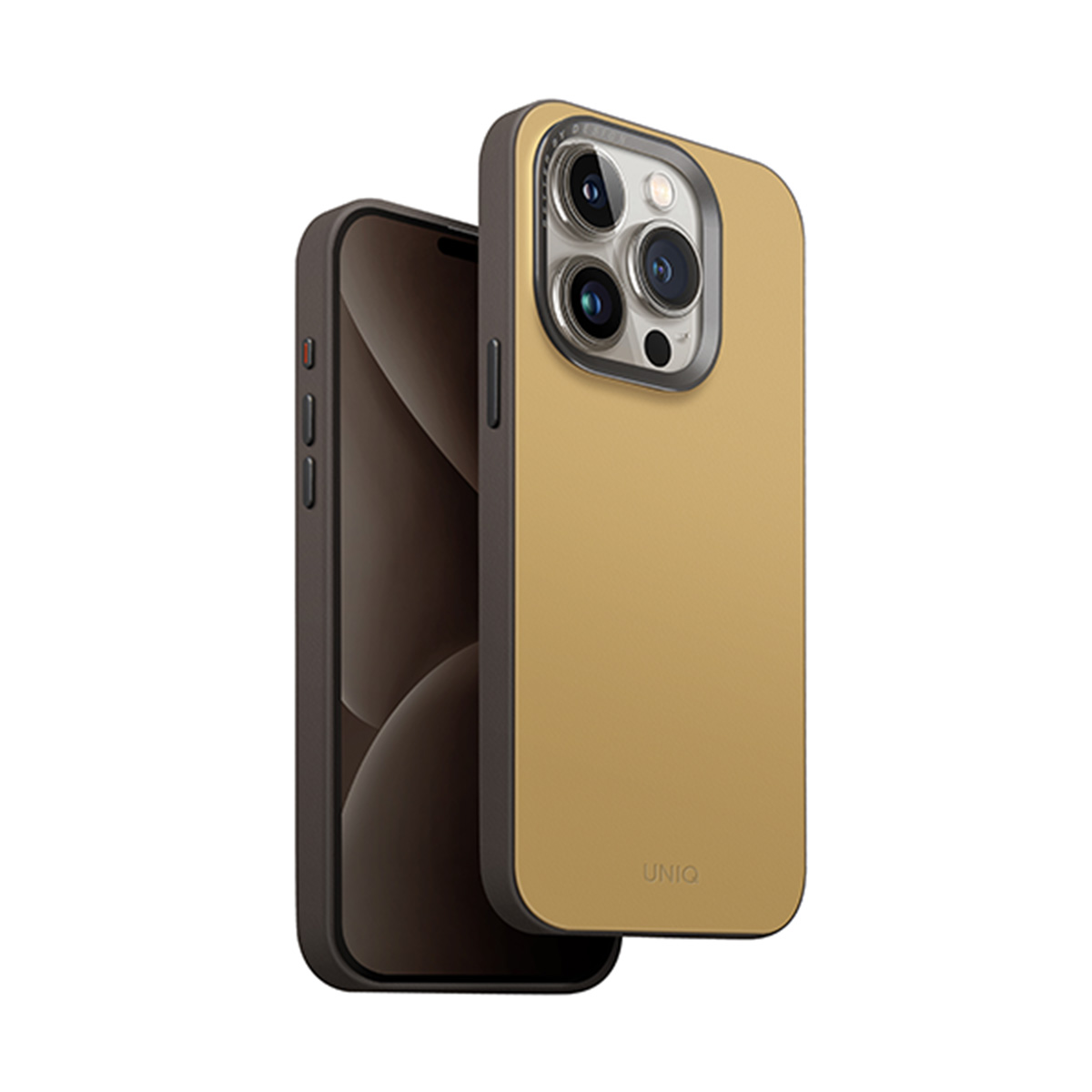 UNIQ Lyden DS iPhone 15 Pro 6.1″ Magclick įkrovimo dėklas, kanarėlių geltonos ir titano pilkos spalvos aprašymas - Prekės nuotrauka