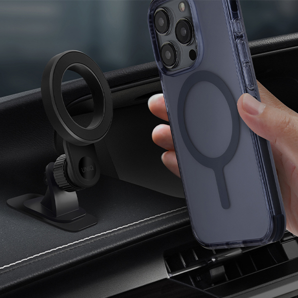 UNIQ magnetinis laikiklis Trelix Car Dash Mount midnight juodos spalvos aprašymas - Prekės nuotrauka