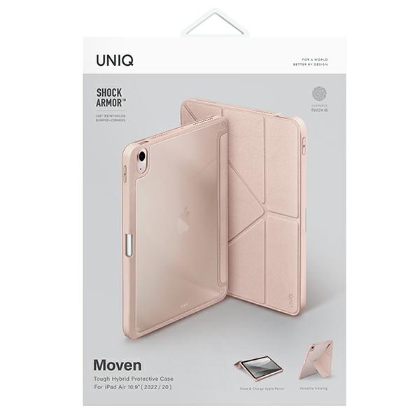 UNIQ Moven dėklas iPad Air 10.9 (2022/2020) antimikrobinis, rožinės spalvos aprašymas - Prekės nuotrauka