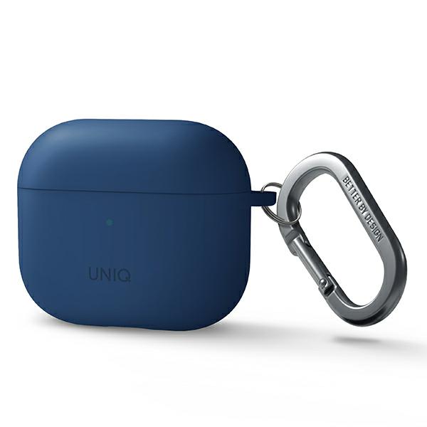 UNIQ Nexo Dėklas AirPods 3 gen + Ausų kabliukai Silikoninis mėlynas aprašymas - Prekės nuotrauka