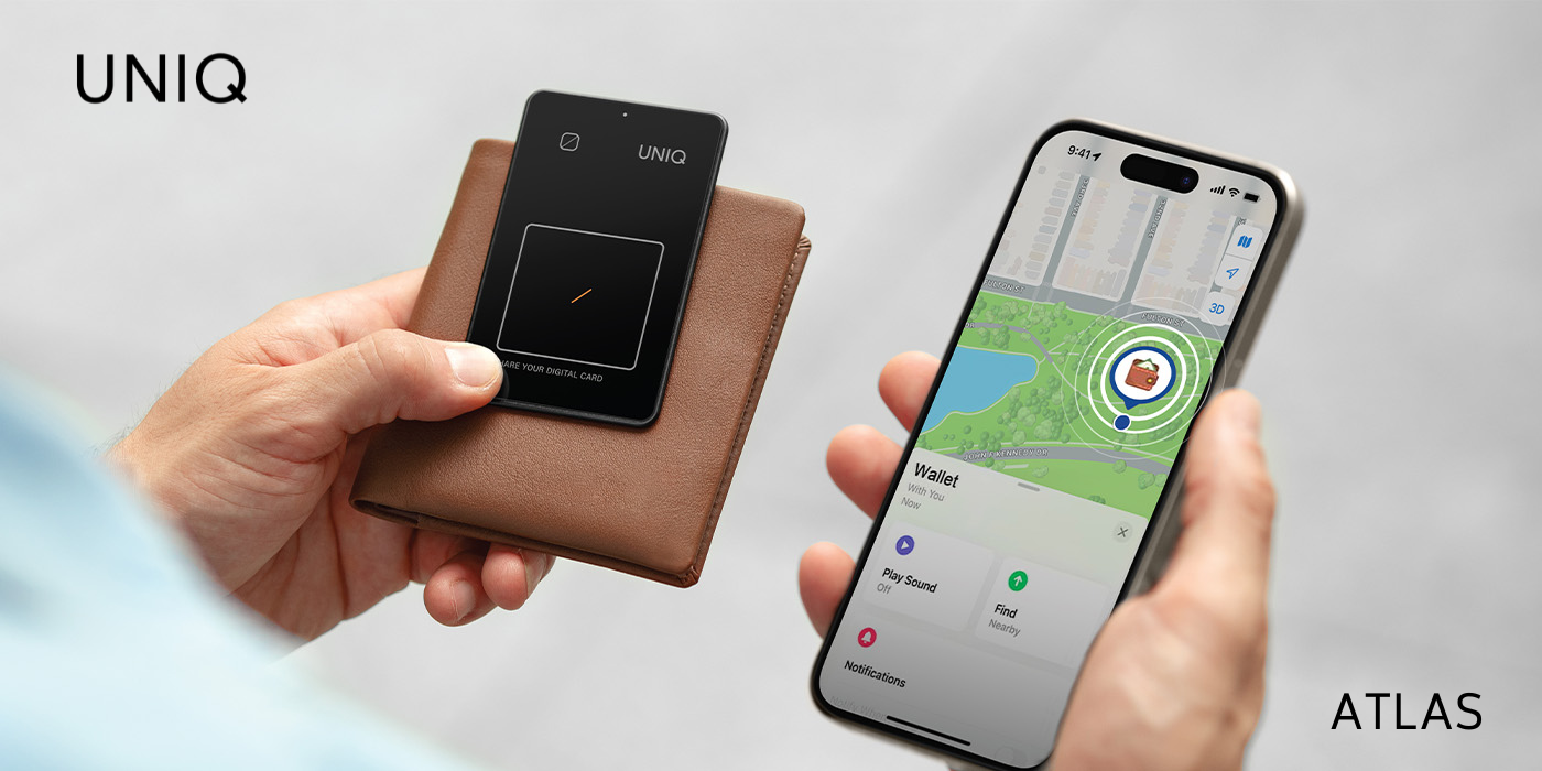 UNIQ NFC lokatorius Atlas pilkas/grafito UNIQ-ATLASCARDTRK-GRAPHITE aprašymas - Prekės nuotrauka
