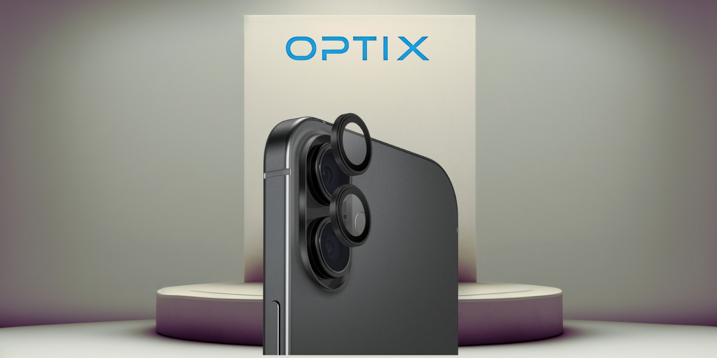 UNIQ Optix aliumininis kameros lęšio apsauginis stikliukas, skirtas iPhone 17 su aplikatoriumi, juodas aprašymas - Prekės nuotrauka