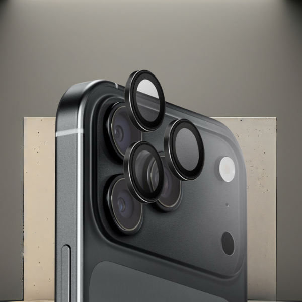 UNIQ Optix AluGuard (DX2) fotoaparato objektyvo apsauga, skirta iPhone 18 Pro / iPhone 18 Pro Max, juoda aprašymas - Prekės nuotrauka