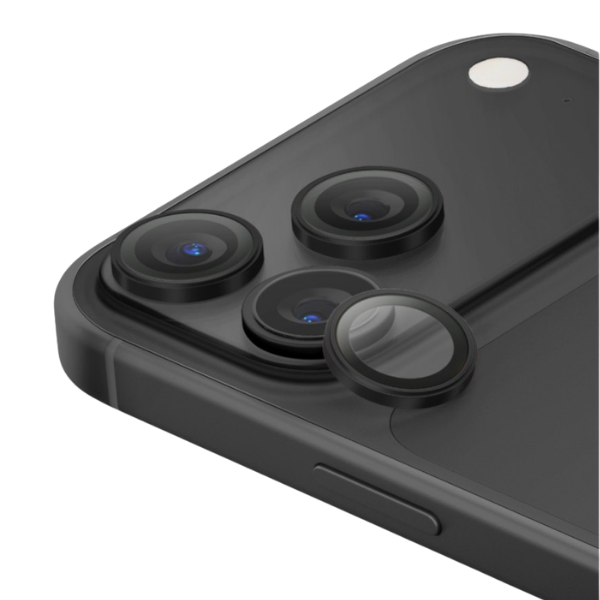 UNIQ Optix AluGuard (DX2) fotoaparato objektyvo apsauga, skirta iPhone 18 Pro / iPhone 18 Pro Max, juoda aprašymas - Prekės nuotrauka
