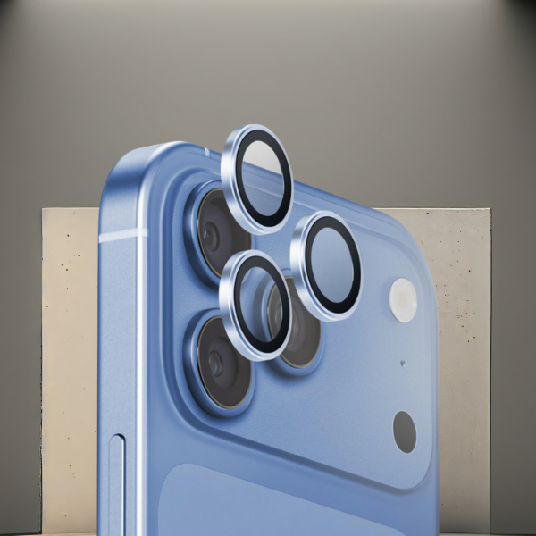 UNIQ Optix AluGuard (DX2) fotoaparato objektyvo apsauga, skirta iPhone 18 Pro / iPhone 18 Pro Max, mėlyna aprašymas - Prekės nuotrauka