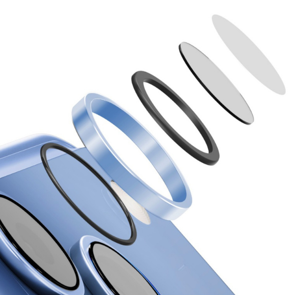 UNIQ Optix AluGuard (DX2) fotoaparato objektyvo apsauga, skirta iPhone 18 Pro / iPhone 18 Pro Max, mėlyna aprašymas - Prekės nuotrauka