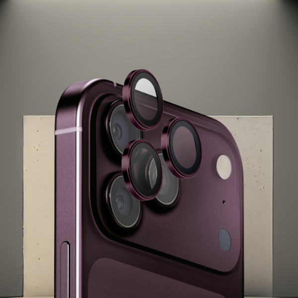 UNIQ Optix AluGuard (DX2) fotoaparato objektyvo apsauga, skirta iPhone 18 Pro / iPhone 18 Pro Max, bordo spalvos aprašymas - Prekės nuotrauka
