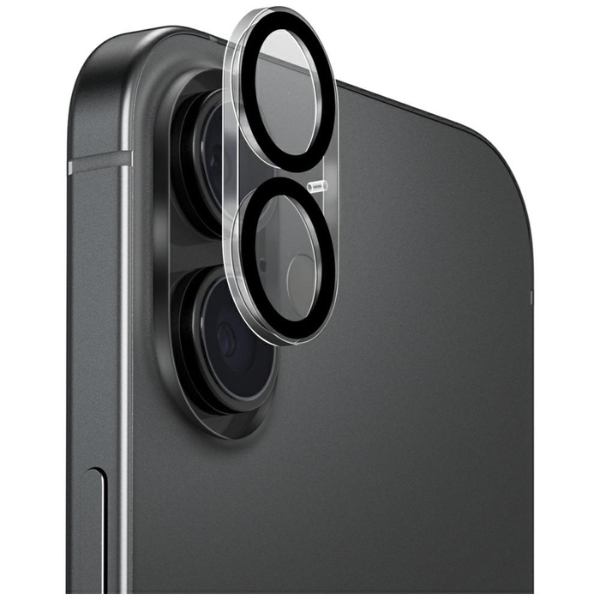 UNIQ Optix Clearshield Frameguard fotoaparato objektyvo apsauga, skirta iPhone 17, skaidri, su aplikatoriumi aprašymas - Prekės nuotrauka