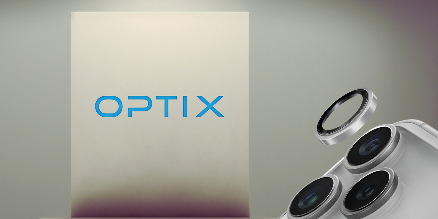 UNIQ Optix Prime fotoaparato objektyvo apsauga, skirta iPhone 17 Pro / iPhone 17 Pro Max su aplikatoriumi, sidabrinė aprašymas - Prekės nuotrauka