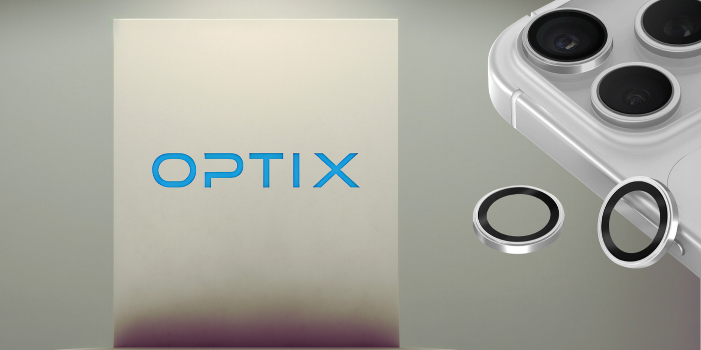 UNIQ Optix Prime fotoaparato objektyvo apsauga, skirta iPhone 18 Pro / iPhone 18 Pro Max, sidabrinė, su aplikatoriumi aprašymas - Prekės nuotrauka