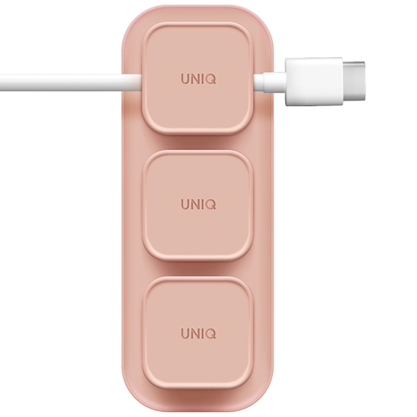 UNIQ Pod Mag magnetinis kabelių tvarkiklis + pagrindas, blush rožinės spalvos aprašymas - Prekės nuotrauka