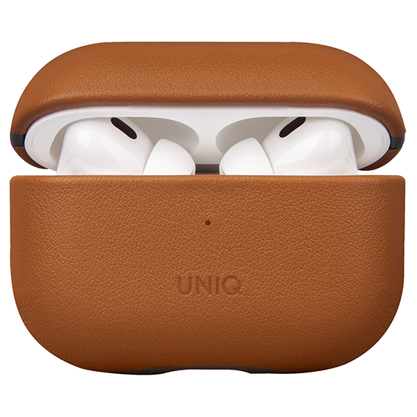 UNIQ Terra dėklas AirPods Pro 2 gen. natūralios odos, karamelės rudos spalvos aprašymas - Prekės nuotrauka