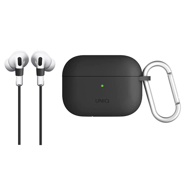UNIQ Vencer dėklas AirPods Pro silikoninis, tamsiai pilkos spalvos aprašymas - Prekės nuotrauka