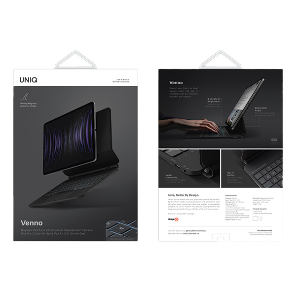 UNIQ Venno magnetinis išmanusis dėklas su klaviatūra, skirtas iPad Pro 11″ (2022/2021) | Air 10.9″ (2022/2020) bl aprašymas - Prekės nuotrauka