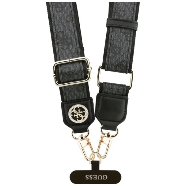 Universal lanyard Guess CBDY 4G Tether Patch Strass Metal Logo juodos spalvos aprašymas - Prekės nuotrauka