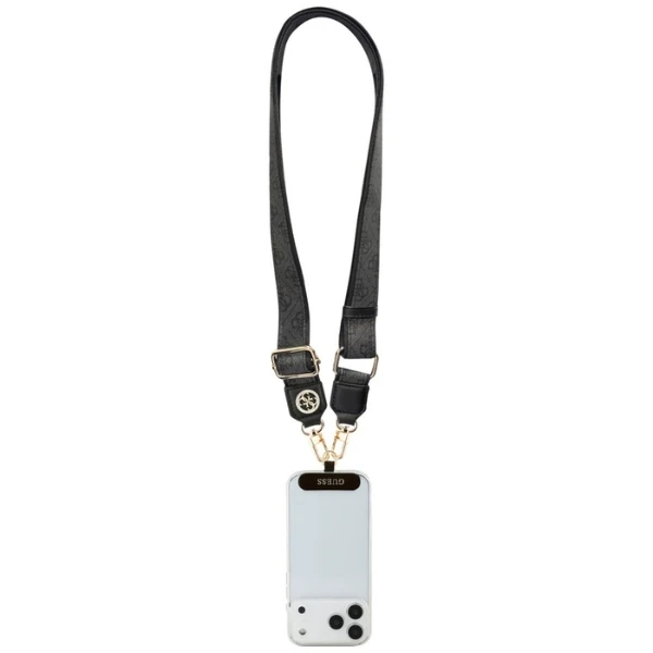 Universal lanyard Guess CBDY 4G Tether Patch Strass Metal Logo juodos spalvos aprašymas - Prekės nuotrauka