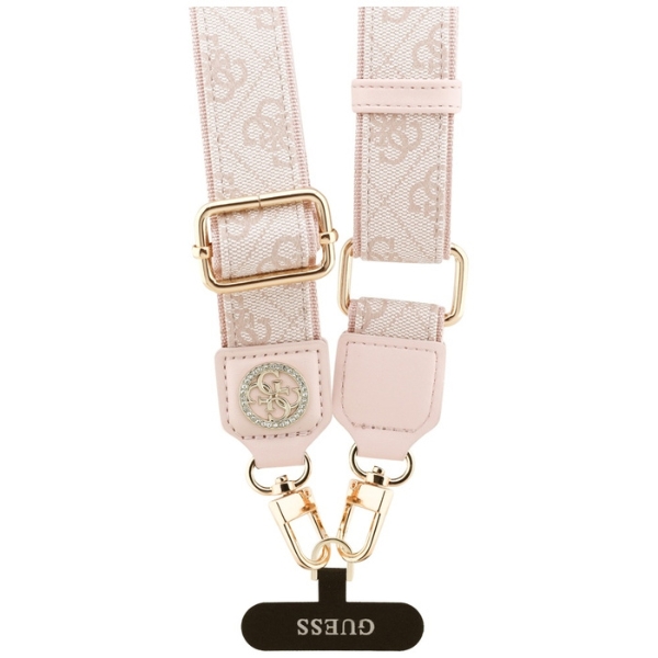 Dėklas Universal lanyard Guess CBDY 4G Tether Patch Strass Metal Logo pink aprašymas - Prekės nuotrauka