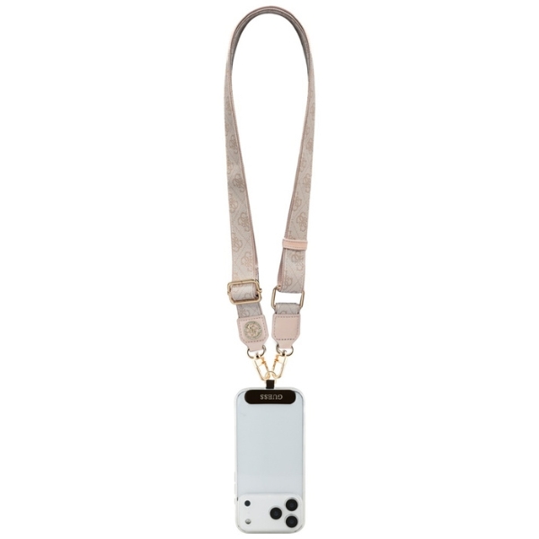Dėklas Universal lanyard Guess CBDY 4G Tether Patch Strass Metal Logo pink aprašymas - Prekės nuotrauka