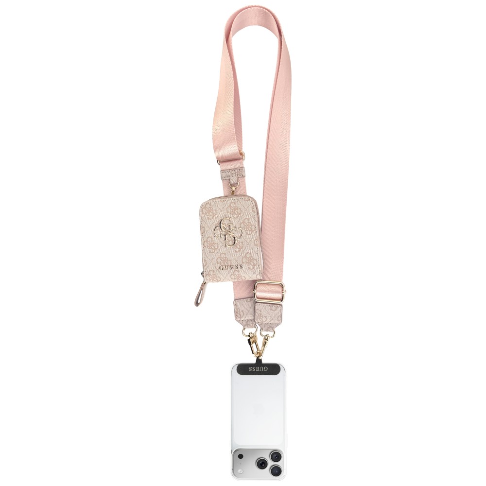 Universal lanyard with wallet Guess 4G Metal Logo pink aprašymas - Prekės nuotrauka