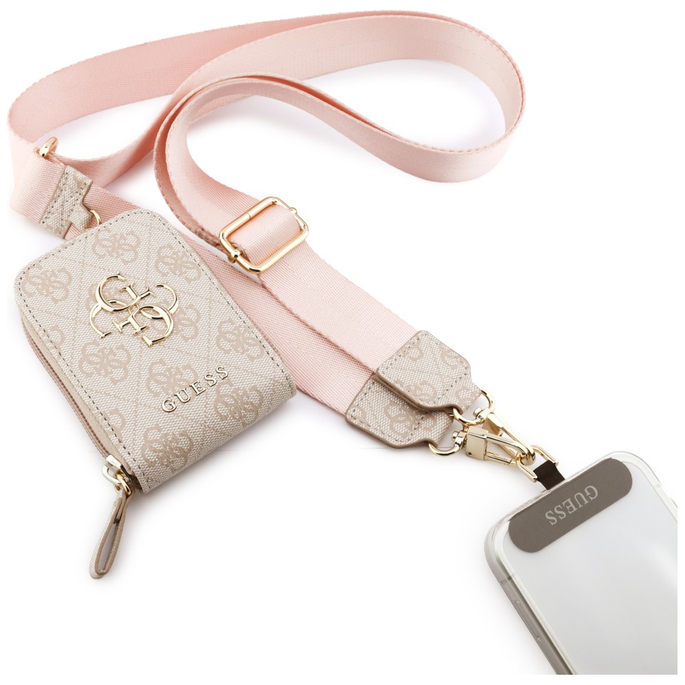 Universal lanyard with wallet Guess 4G Metal Logo pink aprašymas - Prekės nuotrauka