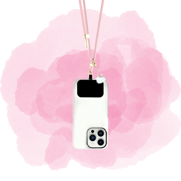 Universali virvelė telefonui Hello Kitty Patch & Kitty Head Charm juodos spalvos aprašymas - Prekės nuotrauka