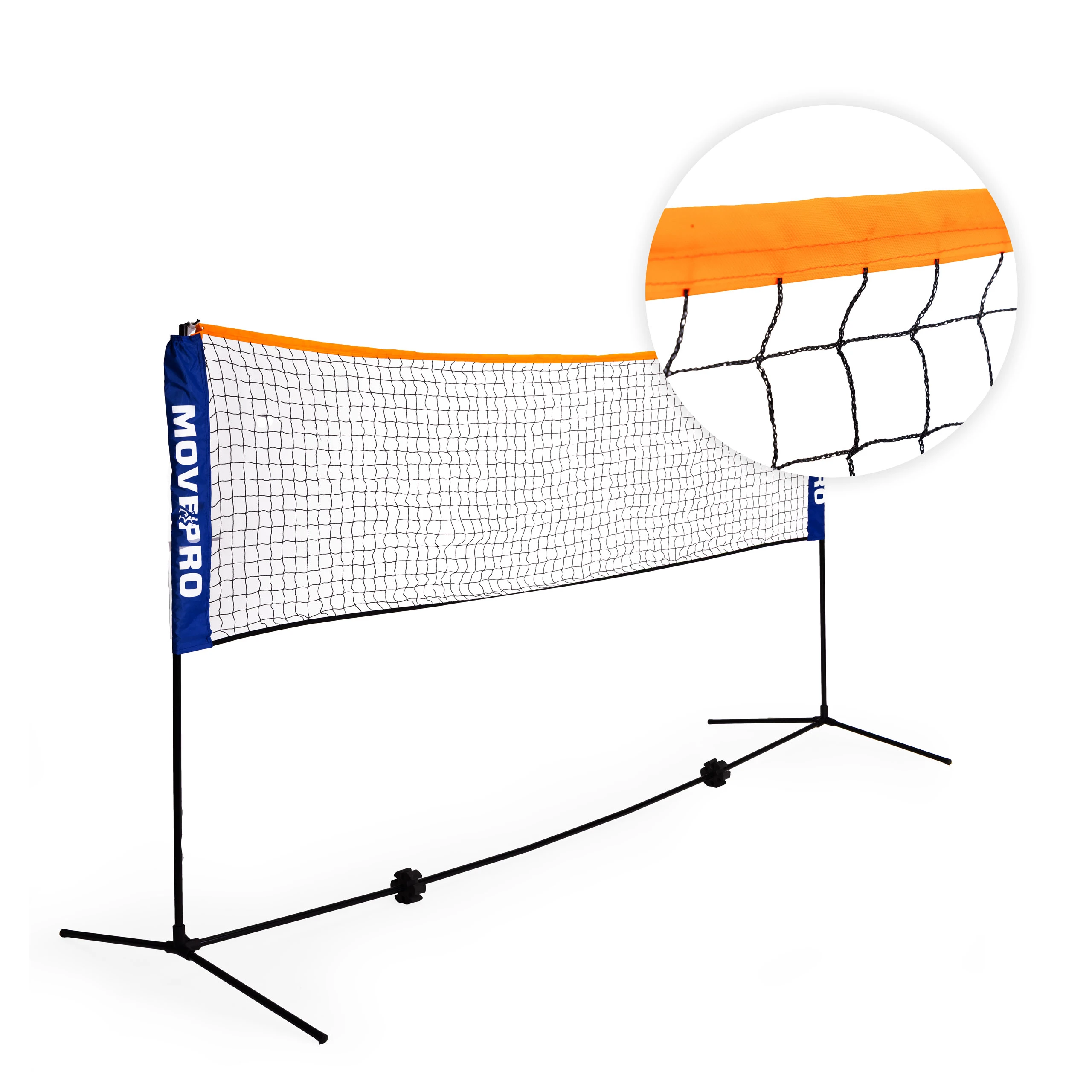 Universalus 305×140 cm 3-in-1 reguliuojamas tinklas badmintonui, tinkliniui ir tenisui su krepšiu, MOVEPRO aprašymas - Prekės nuotrauka