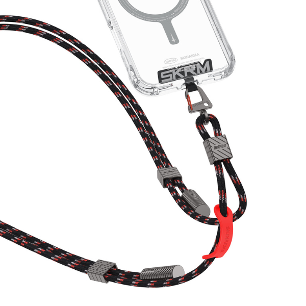 Universalus telefono dirželis kabelis 2in1 Skinarma Dyno Ve USB-C/USB-C juodos spalvos aprašymas - Prekės nuotrauka