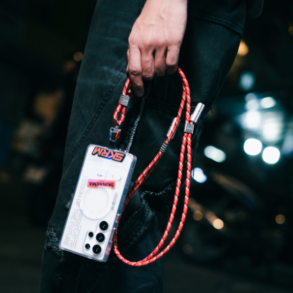 Universalus telefono dirželis kabelis 2in1 Skinarma Dyno Ve USB-C/USB-C raudonas aprašymas - Prekės nuotrauka