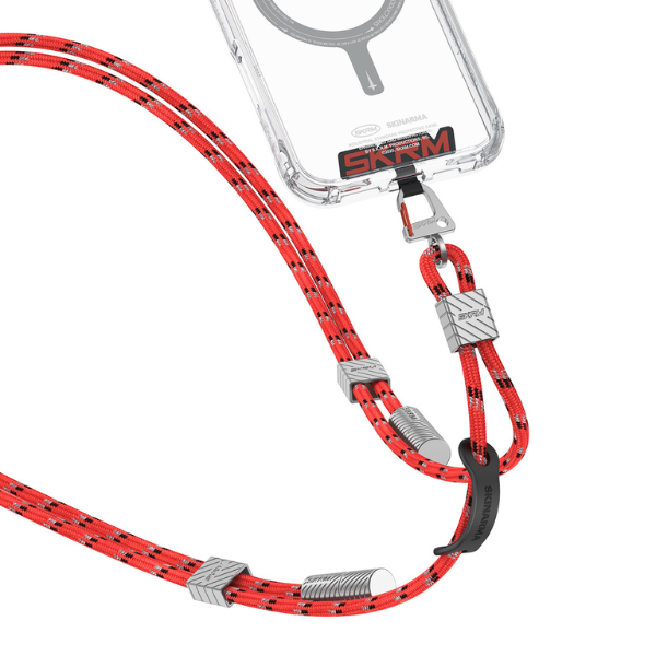 Universalus telefono dirželis kabelis 2in1 Skinarma Dyno Ve USB-C/USB-C raudonas aprašymas - Prekės nuotrauka