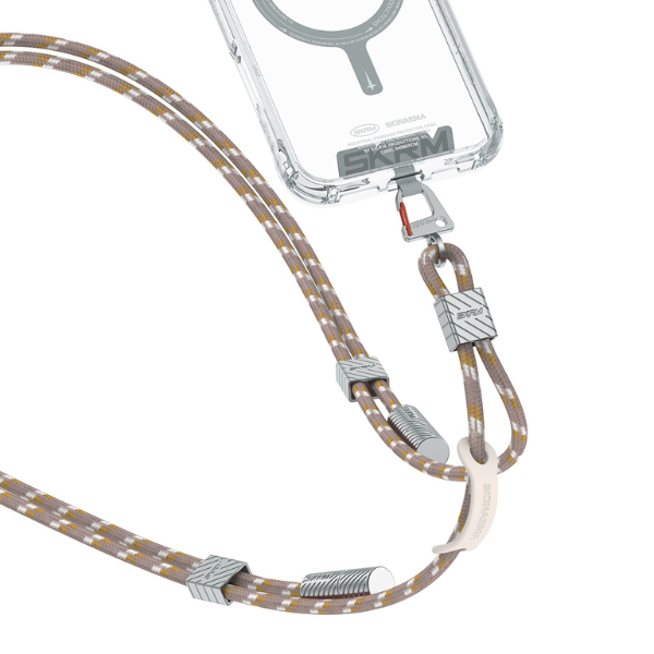 Universalus telefono dirželis kabelis 2in1 Skinarma Dyno Ve USB-C/USB-C smėlio spalvos aprašymas - Prekės nuotrauka